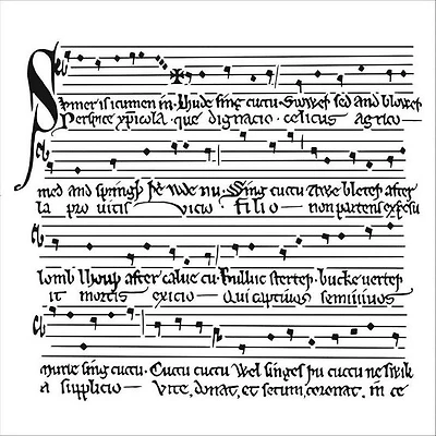 Pochoir  musique médiévale- 6x6po