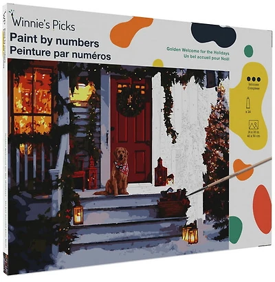 Peinture à numéros - Chien et porte rouge