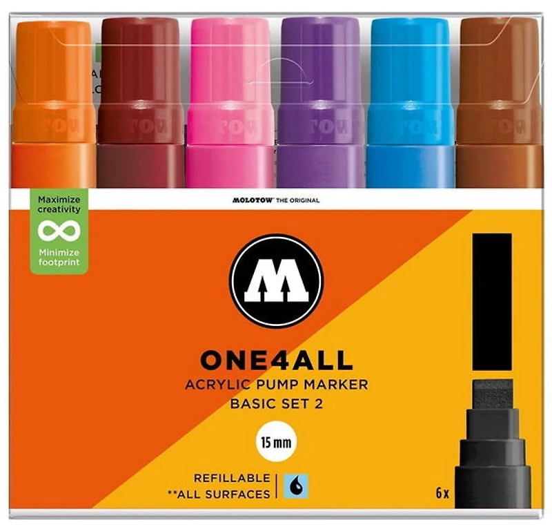 One4all markers 627hs basic set 2 - 6 pcs