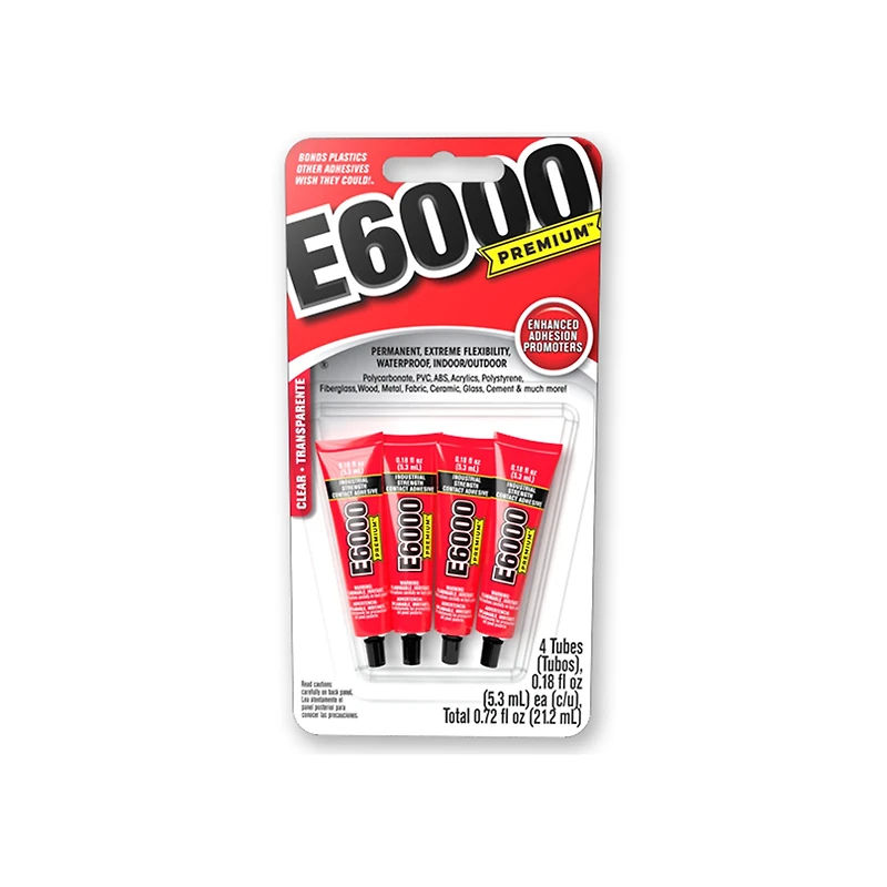 E6000 Clear Premium Glue – 5.3 ml Mini, 4 pcs