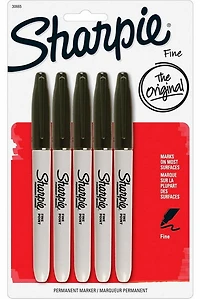 Ens. 5 marqueurs permanents à pointe fine