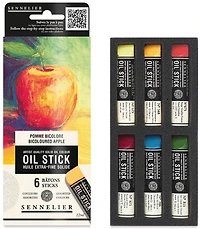 Cardboard box - 6 mini oil sticks - Bicoloured apple