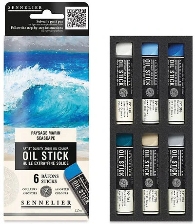 Cardboard box - 6 mini oil sticks - Seascape