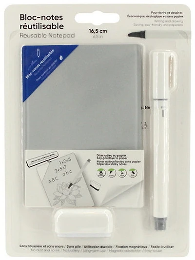 Bloc notes effaçable aimanté 6.5 pouces