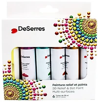 Peinture relief 6x28ml Métallique