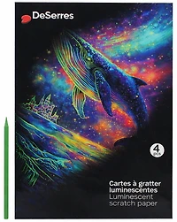 Cartes à gratter luminescentes Baleines