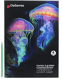 Carte à gratter luminescentes Méduses