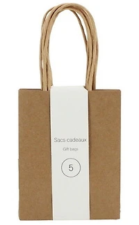 Ens. 5 sacs mini kraft brun