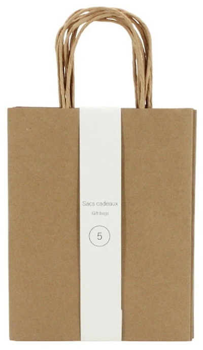 Ens. 5 sacs petits kraft brun