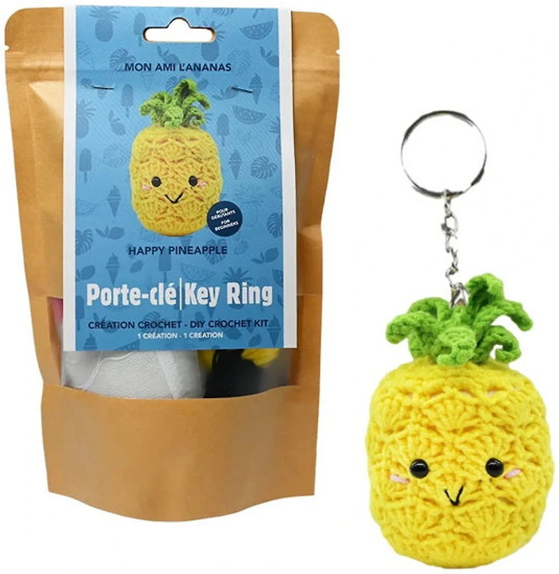 Ens. porte-clés crochet mon ami l'ananas