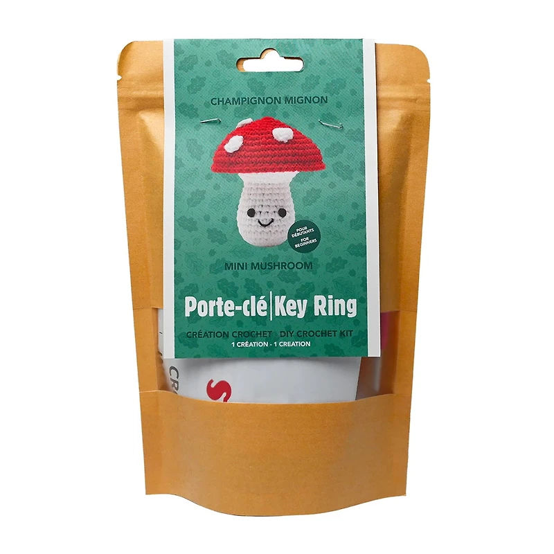 Kit diy porte-clés crochet – mini champignon
