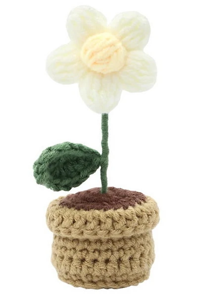 Ens. crochet tournesol en pot