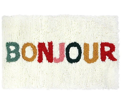 Ens. tapis punch needle - Bonjour