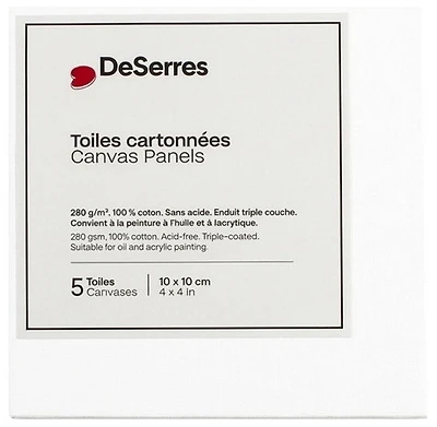 Ens.5 toiles cartonnées 4x4po