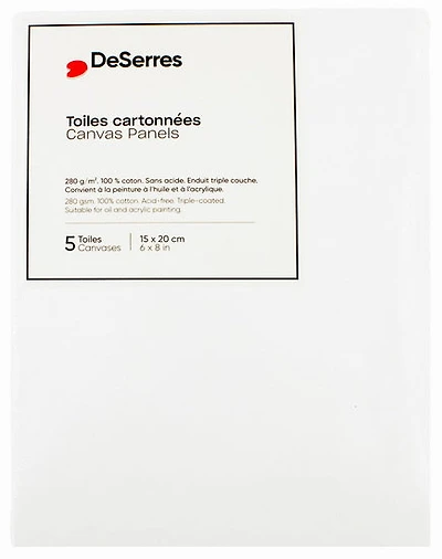 Ens.5 toiles cartonnées 6x8po