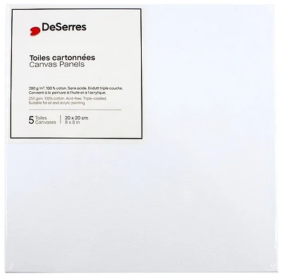 Ens.5 toiles cartonnées 8x8po