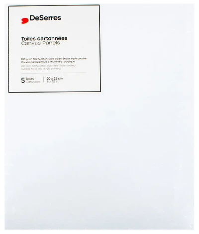 Ens.5 toiles cartonnées 8x10po