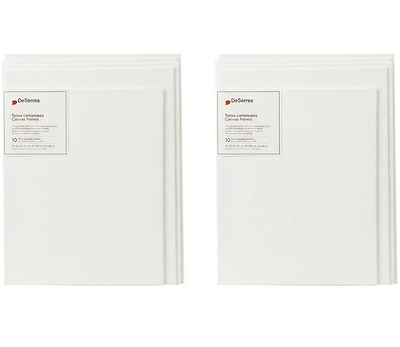Ens. 10 toiles cartonnées blanches tailles variées (5x7 8x10,9x12,11x14,12x16po)