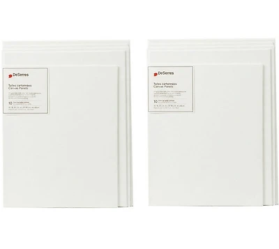 Ens. 6 toiles cartonnées blanches tailles variées (8x10,9x12,12x16po)