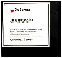 Ens.5 toiles cartonnées noires 4x4po