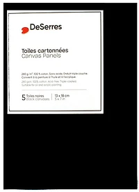 Black Canvas Board 5x7in - 5pcs