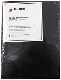 Ens.5 toiles cartonnées noires 6x8po