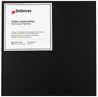 Black Canvas Board 8x8in - 5pcs