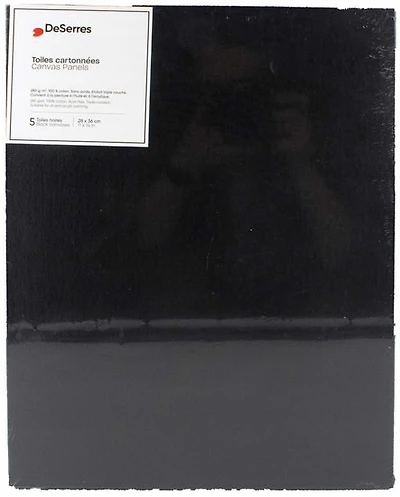 Ens.5 toiles cartonnées noires 11x14po
