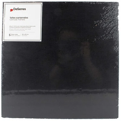 Ens.5 toiles cartonnées noires 12x12po