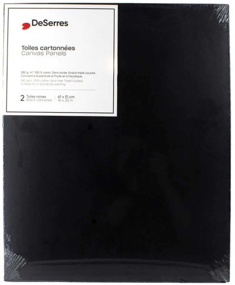 Ens.2 Toiles cartonnées noires 16x20po
