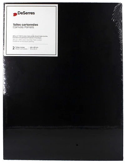 Ens.2 Toiles cartonnées noires 18x24po
