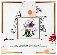 Toile avec image à peindre 30x30 cm- Bouquet