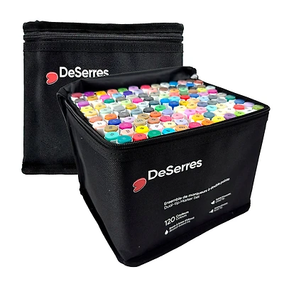 Ens. 120 marqueurs à alcool double pointe