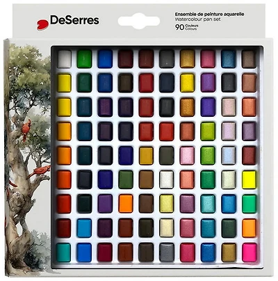 Ens. aquarelle - 90 demi-godets