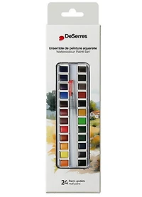 Ens. aquarelle - 24 demi-godets