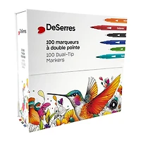 Set of 100 dual-tip markers