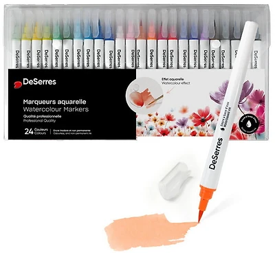 Ens. 24 marqueurs aquarelle