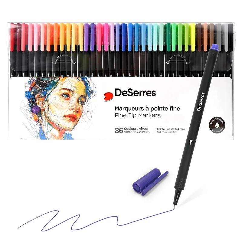 Set of 36 Fine-Tip Markers