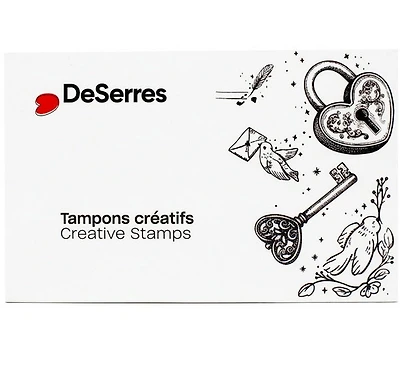 Ens.9 Tampons - Cœur Cadenas
