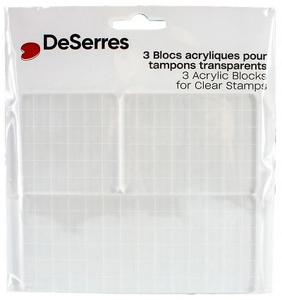 Ens.3 Blocs acrylique pour étampes transparentes