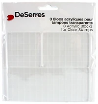 Ens.3 Blocs acrylique pour étampes transparentes