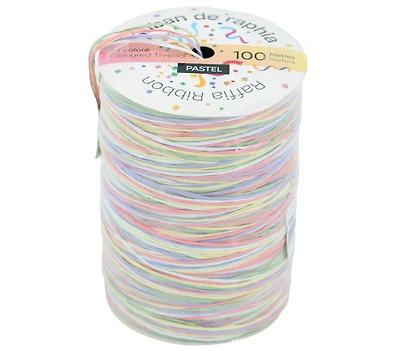 Ruban raphia 100m - Pastel