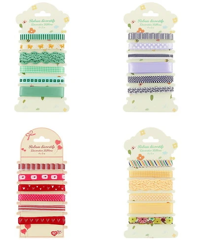 Ribbons decorative 6pcs - 4ass
