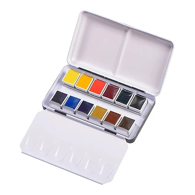 Watercolor Metal Box + 12 Half Pans