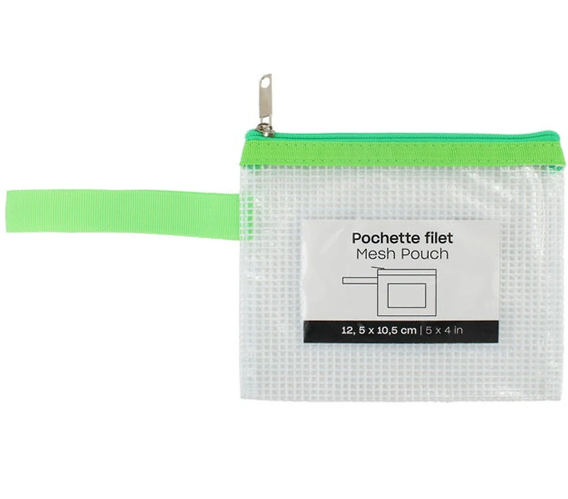 Mesh Zipper Pouch Envelope - Green