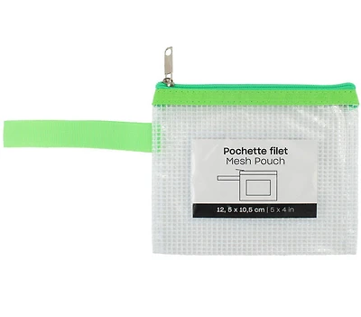Mesh Zipper Pouch Envelope  - Green