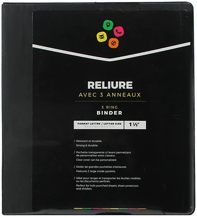 Reliure 1''1/2 Noir