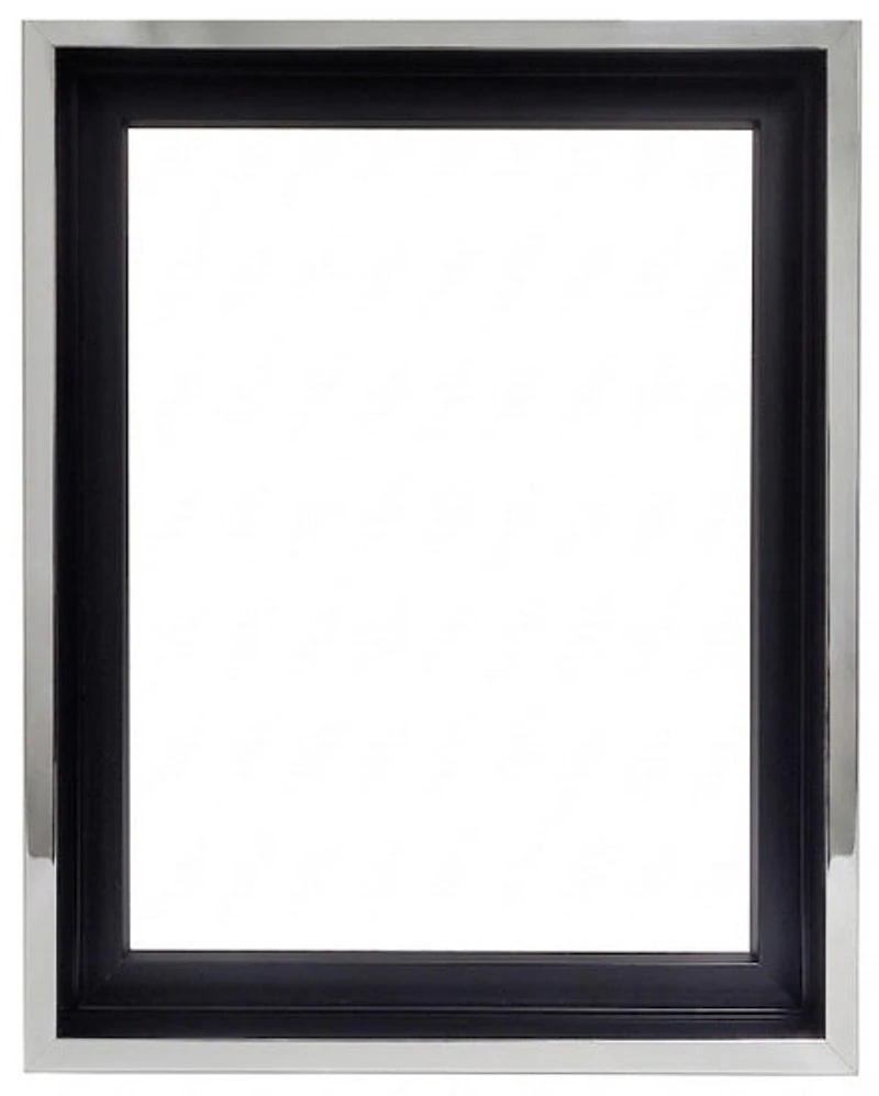 Regular Floating Frame Black And Silver - 12X16"