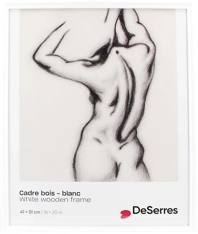 Cadre bois blanc - 16x20po