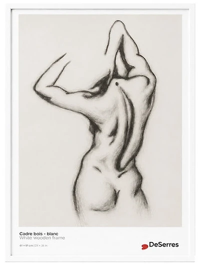 Cadre bois blanc - 24x36po